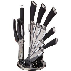 Изображение товара Набор ножей AGNESS 8 предметов на вращающейся подставке с мусатом и ножницами