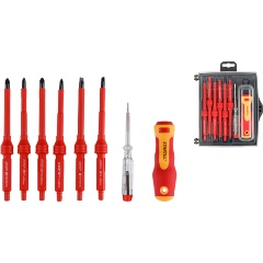 Изображение товара Набор отверток диэлектрических 8шт STARTUL MASTER (ST3051-8) (рукоятка, сменные насадки SL5х100, SL6х100, PH1х100, PH2х100, PZ1х100, PZ2х100, тестер)