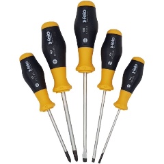 Изображение товара Набор отверток Felo 90095148, двухкомпонентные рукоятки, SL/PZ, 5 шт