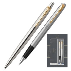 Изображение товара Набор пишущих принадлежностей PARKER Jotter Stainless Steel GT с шариковой и перьевой ручками