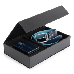 Изображение товара Мужской подарочный набор ремень и картхолдер PIQUADRO Blue Square