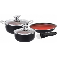 Изображение товара Набор посуды для приготовления Pomi d'Oro Comodo set P640558, со съемной ручкой