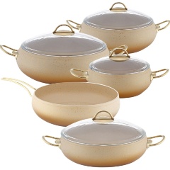 Изображение товара Набор посуды для готовки GOLDEN SEE 9 предметов ,алюминий (GLS-0439C)