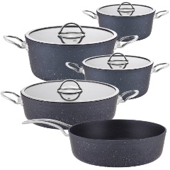 Изображение товара Набор посуды STONELAND 9 предметов с антипригарным покрытием и индукционным дном