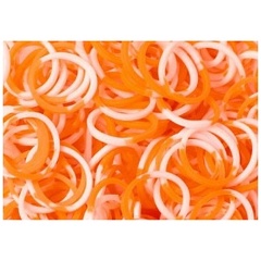 Изображение товара Резиночки для плетения браслетов RAINBOW LOOM B0043 Оранжевый/Белый