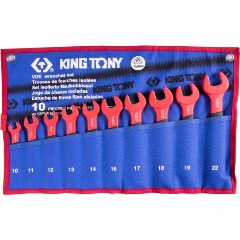 Изображение товара Набор рожковых диэлектрических ключей KING TONY 10-22 мм, чехол из теторона, 10 предметов
