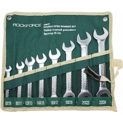 Изображение товара Набор рожковых ключей ROCK FORCE 8 предметов, размеры от 8 до 24 мм