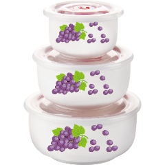 Изображение товара Набор салатников Bekker BK-5158 из 3 предметов с крышками керамика