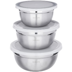 Изображение товара Набор салатников SATOSHI с крышками 14,16,18 см, нерж.сталь, 6 предметов (812-080)