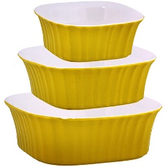 Изображение товара Набор салатниц LORAINE 3 предмета желтый 29597