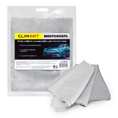 Изображение товара Набор салфеток из микрофибры ClimArt для стекол и зеркал 40х40 (2 шт.)