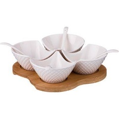 Изображение товара Сервировочный набор LEFARD диаманд на деревянной подставке 9 предметов