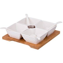 Изображение товара Набор сервировочный LEFARD на дерев. подставке "диаманд" 9 пр. (359-378)