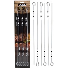 Изображение товара Набор шампуров Ecos ND-301D 45x1x0.15см, прямой, хром.