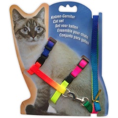 Изображение товара Набор Zoowell шлейка + поводок для кошек разноцветный (QCO-011/mix)