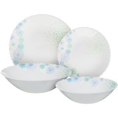 Изображение товара Набор столовой посуды MILLIMI Асиано 19 предметов, опаловое стекло (818-017)