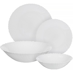 Изображение товара Набор столовой посуды MILLIMI Бьянко, опаловое стекло, 19 предметов (818-383)