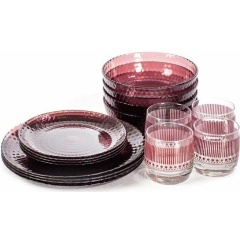 Изображение товара Столовый набор LUMINARC ИДИЛЛИЯ ЛИЛАК 16пр со стаканами с ромбовидной текстурой