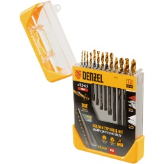 Изображение товара Набор сверл по металлу DENZEL, 1,5-6,5 мм, HSS-Tin, Golden Tip, 13 шт, 72318