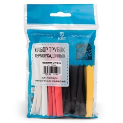 Изображение товара Набор термоусадочных трубок КВТ 73634 20 шт 4 мм черный и другие цвета для электропроводки