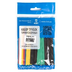 Изображение товара Набор термоусадочных трубок КВТ 73638 20 штук по 100 мм с диаграммой 2:1