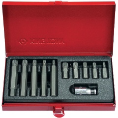 Изображение товара Набор вставок (бит) KING TONY 1011MQ, 10мм, Spline, М5-М12, 11 предметов