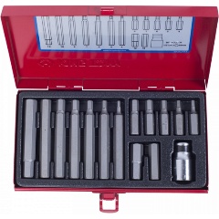 Изображение товара Набор вставок (бит) KING TONY 1015MQ, 10мм, Hex, 4-12мм, 15 предметов