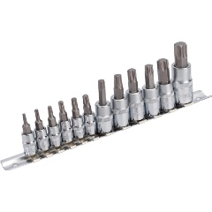 Изображение товара Набор вставок TORX ЭВРИКА 1/4", 3/8", 1/2" T10-T60, 12 предметов