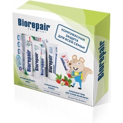 Изображение товара Набор зубных паст BIOREPAIR Для всей семьи Земляника