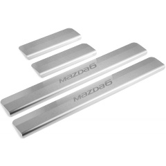 Изображение товара Накладки порогов Rival для Mazda 6 III GJ нержавеющая сталь с надписью 4 шт