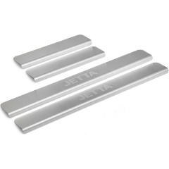 Изображение товара Накладки порогов Rival для Volkswagen Jetta VI 2010-2015 (2014-н.в.), нержавеющая сталь, с надписью, 4 шт.