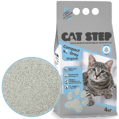 Изображение товара Наполнитель для кошачьих туалетов Cat Step Compact Grey Original комкующийся минеральный, 4 кг