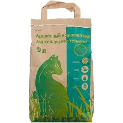 Изображение товара Наполнитель для кошачьих туалетов HOMECAT древесный, мелкие гранулы 9л (3кг)