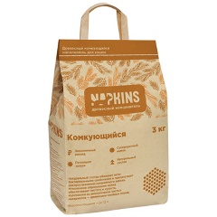 Изображение товара Наполнитель для кошачьих туалетов Napkins древесный комкующийся, 6л