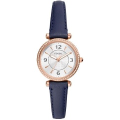 Изображение товара FOSSIL ES5295 Женские кварцевые часы с кожаным ремешком и кристаллами синего цвета