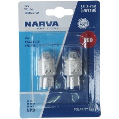 Изображение товара Лампа автомобильная NARVA Led Red RPL2 W21W W3x16d 12V, 2шт, 180874100