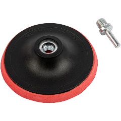 Изображение товара Насадка для дрели и УШМ с липучкой, 125 мм, с адаптером c М14 на d8, СИБРТЕХ, 76235