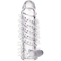 Изображение товара Насадка на пенис TOYFA A-Toys с вибропулей и шипами - 13,4 см.