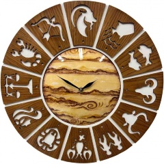 Изображение товара Настенные деревянные часы Castita CL-50-1-Zodiac со знаками зодиака 50x50 см