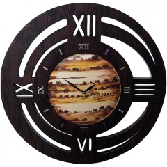 Изображение товара Настенные часы Castita CL-55-2-Galaxy коричневый МДФ космический дизайн