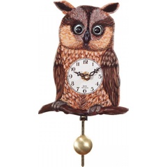 Изображение товара Настенные часы SARS 204-QP в виде совы с маятником немецкий механизм