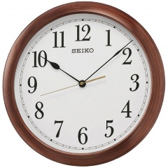 Изображение товара Настенные часы SEIKO QXA598BN с кварцевым механизмом и деревяным корпусом