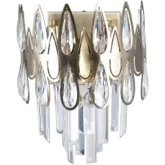 Изображение товара Настенный светильник Omnilux Riposto E14 хрусталь золото для спальни классика