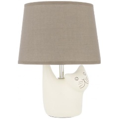 Изображение товара Настольная лампа Elan Gallery Кот с коричневым овальным абажуром