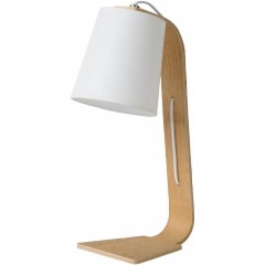 Изображение товара Настольная лампа Lucide Nordic 06502/81/31 из дерева и ткани для кухни