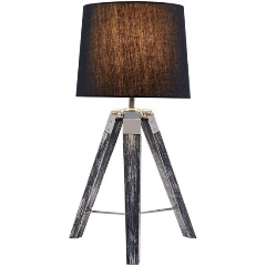 Изображение товара Настольная лампа Lussole Amistad с тканевым плафоном и деревянными элементами