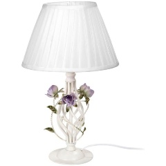 Изображение товара Настольная лампа Vitaluce V1790-0/1L прованс для спальни тканевая белая