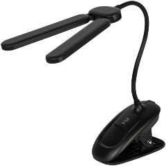 Изображение товара Светильник настольный ЭРА NLED-512-6W-BK светодиодный аккумуляторный на прищепке черный