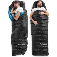 Изображение товара Спальный мешок Naturehike CW400 NH18C400-D с гусиным пухом, размер L, черный