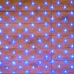 Изображение товара Светодиодная гирлянда NEON-NIGHT "Сеть" 1.5х1.5 м, 8 режимов, 150 синих светодиодов, прозрачный провод